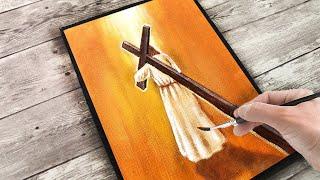 Way Of Cross Easy Acrylic Painting For beginners | Good Friday special Tutorial