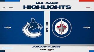 NHL Highlights | Jets vs. Canucks - January 14, 2025