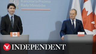 Watch again: Justin Trudeau and Donald Tusk provide statement on Ukraine 