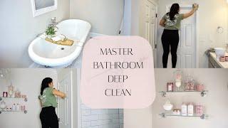 DEEP CLEANING MASTER BATHROOM FROM TOP TO BOTTOM | EXTREME CLEANING MOTIVATION