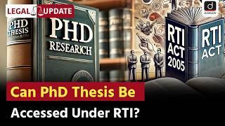 Section 8 of RTI Act | PhD Thesis | Right to Information Act | Legal Update | Drishti Judiciary