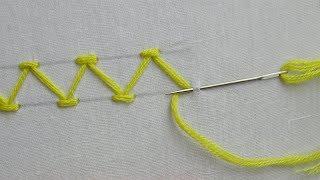 basic hand embroidery tutorial: Chevron Stitch