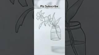 How to draw beautiful orchid flowers in a jar || Flower Drawing || Orchid Drawing