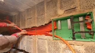 Initial work to install the electrical distribution board in the house