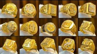 Light weight gold gent's ring designs 2025 with weight & price || New gold men's ring designs - AVJ