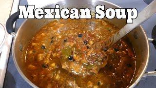 Mexican Comida Collab | Chicken-Black Bean-Hominy Soup