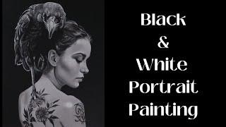 Black and White Painting// Portrait