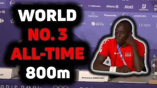 EMMANUEL WANYONYI WORLD NO. 3 ALL-TIME FOR MEN'S 800M GOLD AT 2024 PARIS OLYMPICS