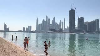 #Dubai Palm West Beach 2023 | open every day from 8am until midnight | morning walking on the beach.