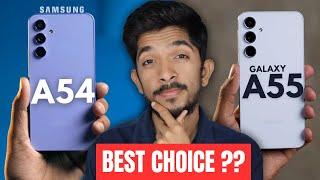 Samsung Galaxy A54 vs A55 5G  Which is BEST ?? Affordable 5G Smartphone under ₹40,000 !!