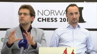 Topalov vs Aronian Press Conference Norway Chess 2013