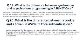 Top 20 ASP.NET CORE Interview Questions and Answers | ASP.NET CORE Interview Preparation | Training