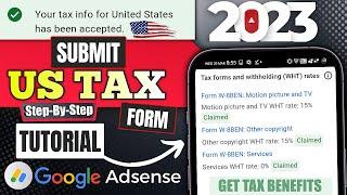 Add Tax Info and Submit Google Adsense US Tax Form (2023)