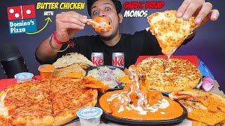 Dominos The 4 Cheese Pizza, Double Cheese Margherita with Butter Chicken, Momos, Garlic Bread & Naan