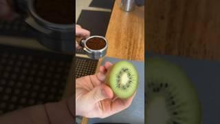 Fruit being used as a tamp? #coffee #barista #espresso #latteart #cafe #coffeetime #baristacoffee