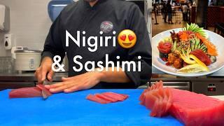 How to Cut Tuna for Nigiri & Sashimi || 3 way to Slice Tuna for Sushi & Sashimi with SMS