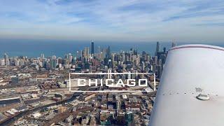 Flying Cessna Aircraft Over Chicago | City Skyline Airplane Tour