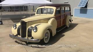 1941 PACKARD DELUXE WOODY WAGON FOR SALE - MOTOR CITY CLASSIC CARS