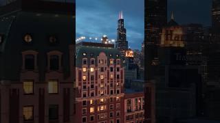 Chicago night view from drone #chicago #shorts