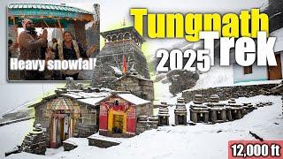 -10 Heavy snowfall full adventure main    Tungnath ji ki paidal yatra with my wife￼