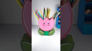 DIY Tulip Pen HolderUsing Cardboard #diy #shortviral #craft #artshorts ##diycrafts #craftideas