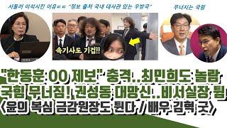 또 건희ㄷㄷ "한동훈 OO 제보" 충격..최민희도 놀람! 김어준, 출처 언급-급히 이석 이유 (권성동 대망신..비서실장 튐)