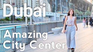 Dubai [4K] Amazing Burj Khalifa, City Center Evening Walking Tour 