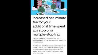 UBER: Increased per-minute fee for your additional time spent at a stop on a multiple-stop trip.