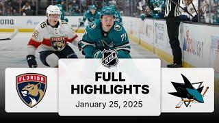 NHL Highlights | Panthers vs. Sharks | January 25, 2025