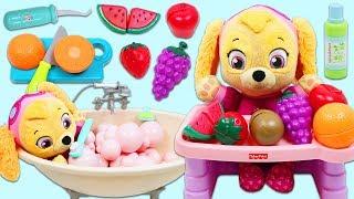 Paw Patrol Baby Skye Morning Routine Bathtime And Breakfast!