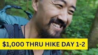 $1K Budget Appalachian Trail Thru Hike Day 1-2, Magic Mushrooms & Waterfalls