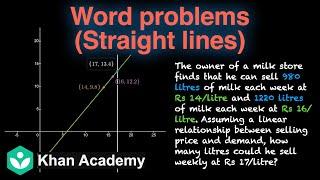 Word problems (Equation of a line) | Straight lines | Grade 11 | Math | Khan Academy