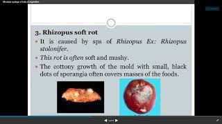 Spoilage of fruits and vegetables