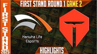 HLE vs TES Highlights Game 2 | First Stand Day 1 2025 | Hanwha Life Esports vs TOP Esports G2