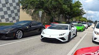 SUPERCAR LUNCH RUN from Supercar Saturdays Florida - 812 SF, Huracan EVO, 458 GT3, SF90, 720S, STO