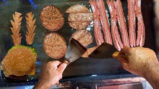 fast food POV: Cooking street BURGERS for in fast food resturant