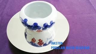 Inkston porcelain reservoir for rinsing brushes