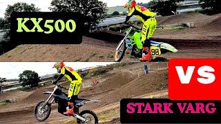 1989 Kawasaki KX500 VS Stark VARG Electric DirtBike on new Moto 101 layout LapTime WARS