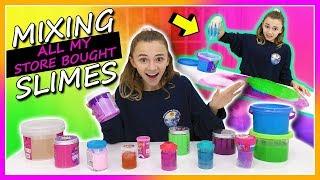 MIXING ALL MY STORE BOUGHT SLIMES | Kayla Davis