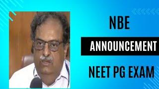 NBE Announcement on Neet Pg Exam date / Neet pg exam date 2024 / neet pg update 2024