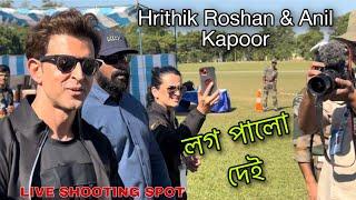 Finally meet superstar Hrithik Roshan n Anil Kapoor at tezpur/film shooting/New film/fighter