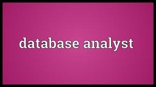 Database analyst Meaning