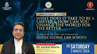 Commencement Lecture 2024 | Jindal Global Law School