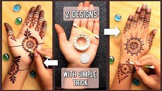 Dots mehndi design trick with earbud and coins | Easy stylish