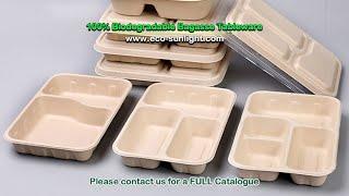 Eco-friendly degradable food packaging container restaurant takes out disposable lunch box