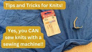 Sewing KNIT fabrics with a Sewing Machine | Tips for Sewing Knits | How to sew knit fabrics easily!