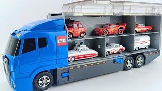 【トミカ】はたらくくるまのミニカーを開封してコンボイへ収納します｜unbox the Tomica miniature cars and store them in the convoy！