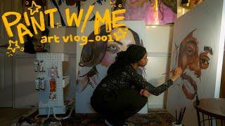 relaxing art vlog  paint with me