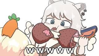 【Hololive】 Botan eating meat in front of Nene 【Shishiro Botan/clip/Ebihurai/Animation】