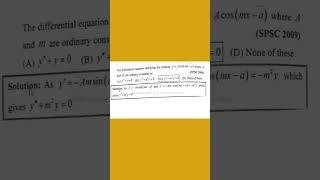 What is differential equation for y mx where mis arbitrary constant?|Where is an arbitrary constant?